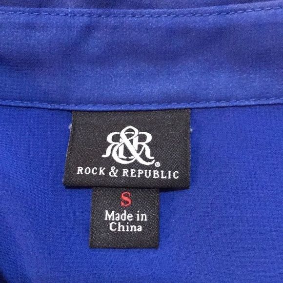 💫4/30 ROCK & REPUBLIC Sheer Button Down Blouse - Picture 6 of 6